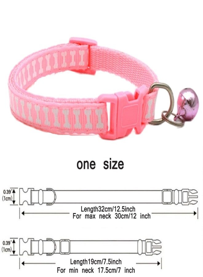 cyhaen Pink Dog Collar with Bell, Soft Nylon Identification Cat Collars with Bells for XXS Xs Small Tiny Little Pet Dogs Female Kitten Girls Animal, Neck 7.5-12.5 Inch - Image 5