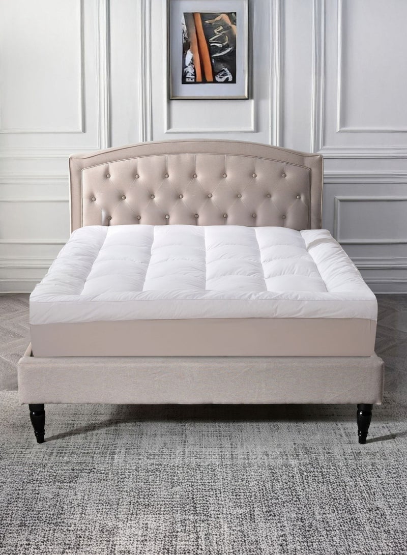 Donetella King Size Mattress Topper 180x200 cm – Brushed Microfiber Shell, 1500 GSM Down Alternative Fill, 14 cm Thick, Fits Up to 35 cm Deep - Image 1