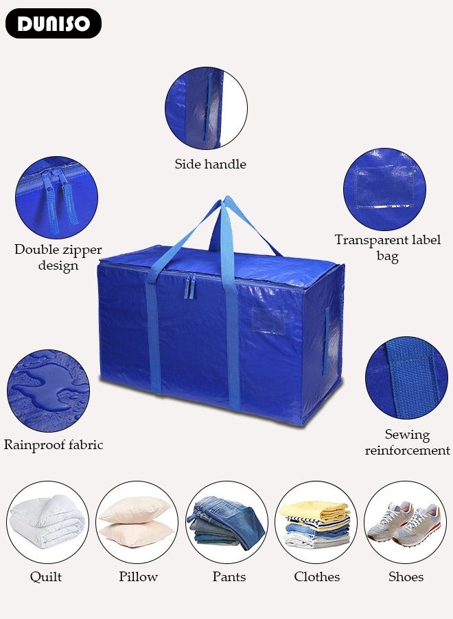 DUNISO Moving Bags,3 Pcs Pack Larg Storage Bag With Sturdy Handles and Heavy Duty Zippers, Storage Totes Holiday Travel Storage Moving & Clothing Storage Packing Organizer, Prefer for Travelling, Moving, Camping  - Image 2