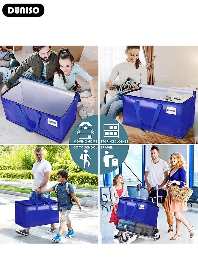 DUNISO Moving Bags,3 Pcs Pack Larg Storage Bag With Sturdy Handles and Heavy Duty Zippers, Storage Totes Holiday Travel Storage Moving & Clothing Storage Packing Organizer, Prefer for Travelling, Moving, Camping  - Image 3