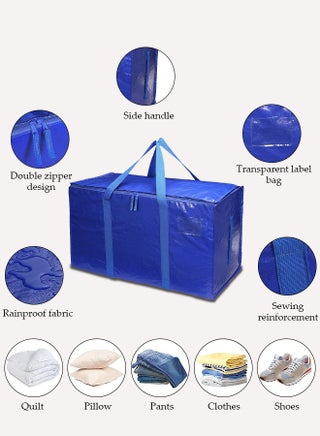 Moving Bags,3 Pcs Pack Larg Storage Bag With Sturdy Handles and Heavy Duty Zippers, Storage Totes Holiday Travel Storage Moving & Clothing Storage Packing Organizer, Prefer for Travelling, Moving, Camping - view 2