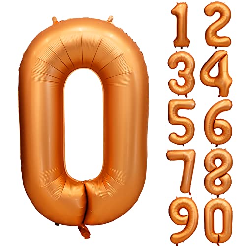 Yeodong 40 inch Orange Number Balloon Giant Foil Helium Balloons for Birthday Party Decorations - Image 1