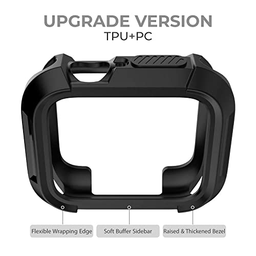 newtechno Tough Armour Cover Case Compatible with Apple Watch Series 9/8/7 (45mm) | Series 6 | SE | SE2 | Series 5 | Series 4 (44mm) - Black - Image 4