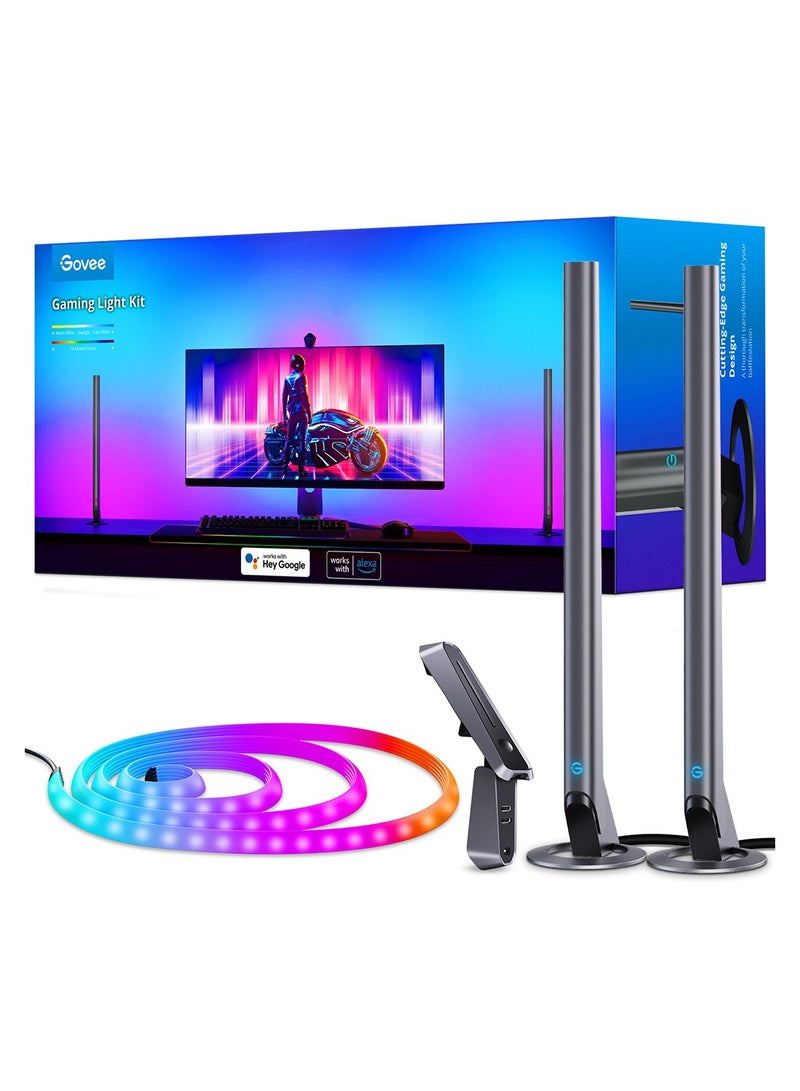 جوفي باكدج Govee DreamView G1 Pro – لوحين إضاءة + شريط نيون 140 سم + كاميرا ألعاب H604A – تجربة ألعاب غامرة احترافية - Image 1