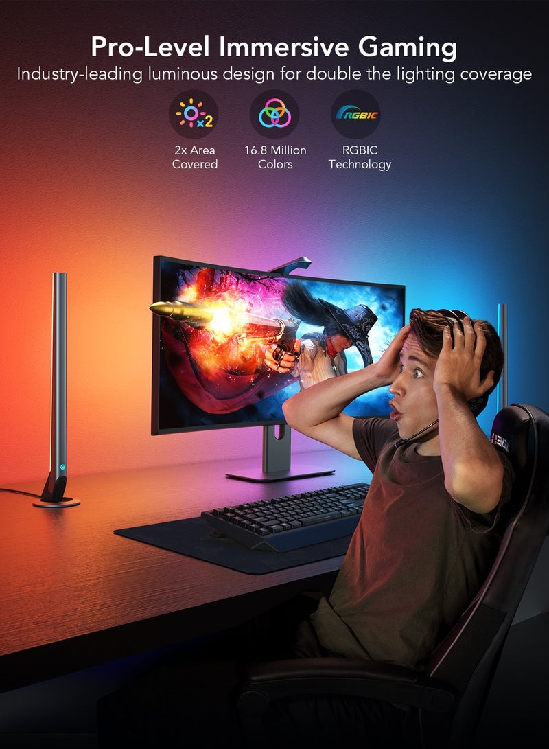 جوفي باكدج Govee DreamView G1 Pro – لوحين إضاءة + شريط نيون 140 سم + كاميرا ألعاب H604A – تجربة ألعاب غامرة احترافية - Image 4