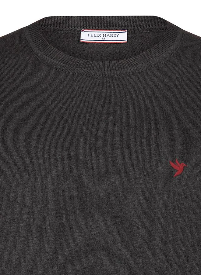FELIX HARDY Antracite Crew Neck Sweater for Men | Best Price UAE
