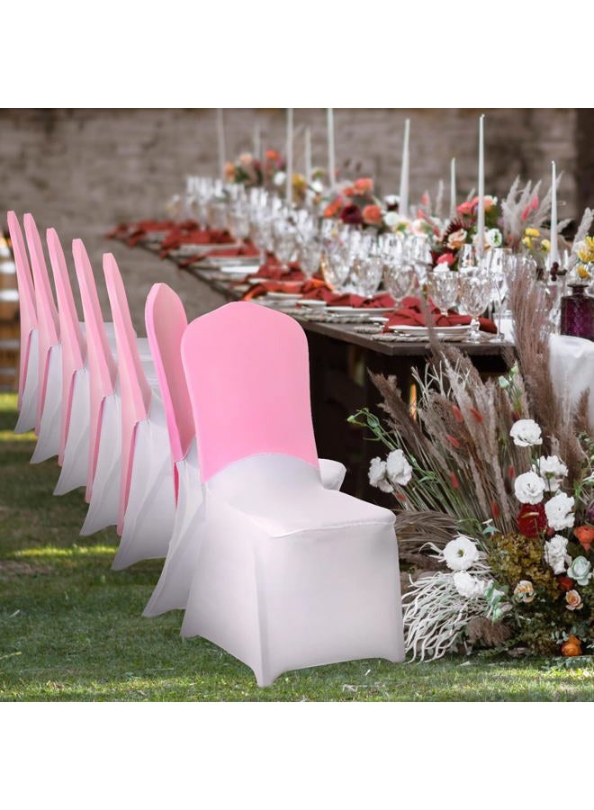 Mindsoft 20 Pcs Chair Cap Covers Spandex Chair Hood Sash Hat Bands Folding Stretch Elastic Cover for Wedding Holidays Banquet Party Celebration (Light Pink) - Image 4
