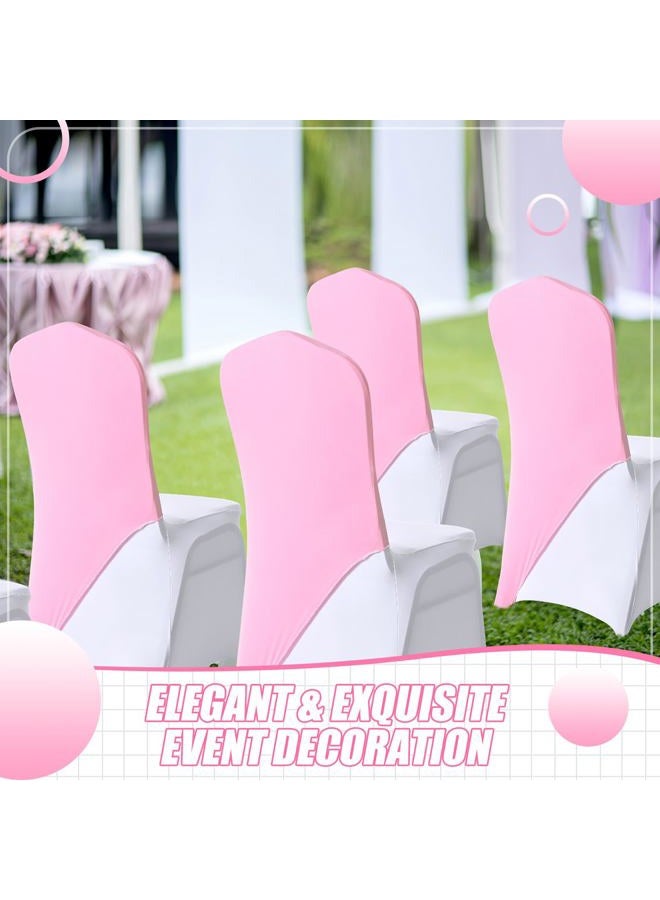Mindsoft 20 Pcs Chair Cap Covers Spandex Chair Hood Sash Hat Bands Folding Stretch Elastic Cover for Wedding Holidays Banquet Party Celebration (Light Pink) - Image 5
