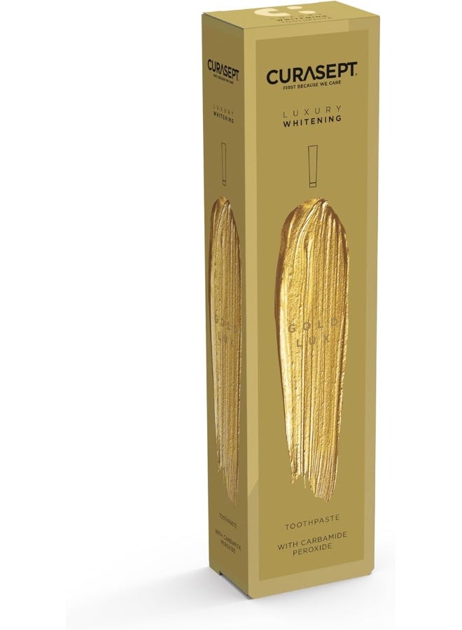 Curasept Gold Luxury Whitening Dent Toothpaste, 75 ML + Toothbrush - Image 2