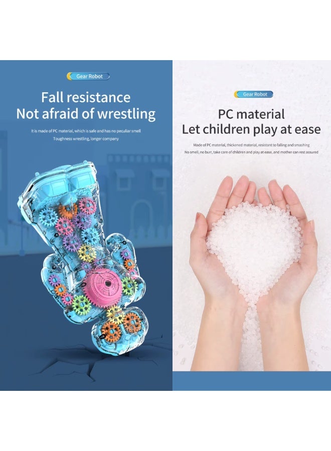 روبوت التروس الشفاف مع أضواء وموسيقى ودوران تروس ملوّنة – موديل 6038A للأطفال +3 سنوات - Image 4