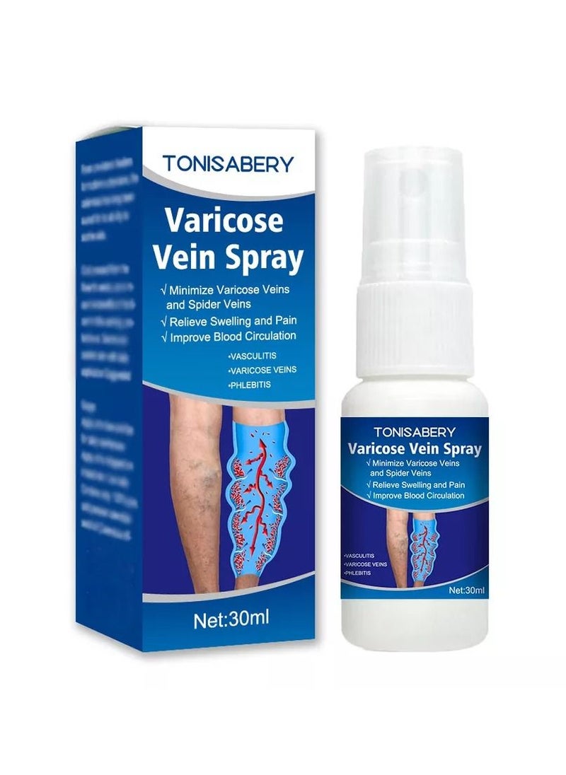 TONISABERY - Varicose Veins Treatment Spray Vein Healing Varicose Veins Treatment Spray Varicose Veins Treatment for Legs Varicose Veins Miracle Spray Improve Blood Circulation 30ml - Image 1