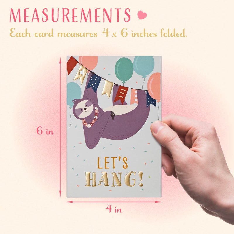 Prims & Flourish Valentines Day Cards for Kids School, 36-Pack Animal-Themed Funny Valentine's Exchange Cards for Classroom with Gold Foil and Emboss Details, 4 x 6 Inches, Blank on the Inside, Envelopes Included - Image 4