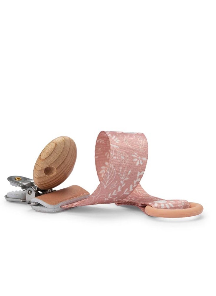 Elli Junior - Elodie Details -Pacifier Clip Wood -Monkey Sunrise Pink - Image 1