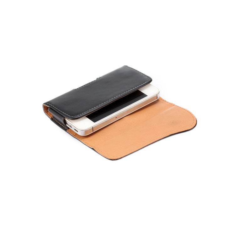 Suitable For Apple Iphonex Huawei Samsung S10Plus Glossy Curved Cover Universal Upper And Lower Opening Waist Bag Leather Case - Image 5