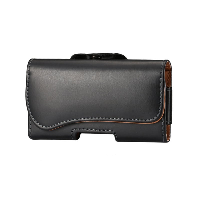 Suitable For Apple Iphonex Huawei Samsung S10Plus Glossy Curved Cover Universal Upper And Lower Opening Waist Bag Leather Case - Image 1