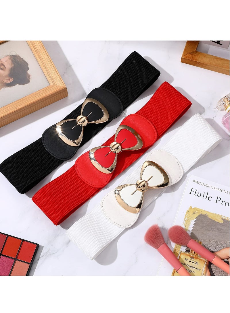 KASTWAVE Women Stretchy Vintage Belt, 3PCS Women's Leather Belt for Jeans Dresses Pants Belt, Wide Elastic Waist Belt for Women, Evening Dress Belt, Shape Curve, Beautiful Elegant - Image 4