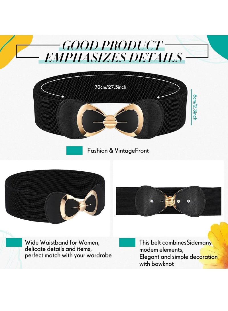 KASTWAVE Women Stretchy Vintage Belt, 3PCS Women's Leather Belt for Jeans Dresses Pants Belt, Wide Elastic Waist Belt for Women, Evening Dress Belt, Shape Curve, Beautiful Elegant - Image 2