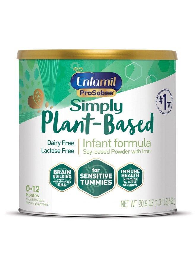 Enfamil Prosobee Plant based Baby Formula, for Sensitive Tummies, Soy-based Plant Sourced Protein, Vitamins for Immune Support, Lactose-free, Milk free, Gluten free, 20.9 Oz Can - Image 1
