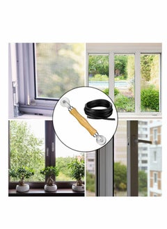 Excefore Screen Retainer Spline Screen Rolling Tool with Wood Handle and Steel Wheels Spline Repair Roller Tool Kit for Installing Rolling Window and Door Screens (0.12 Inch x 26 Feet)  - Image 3