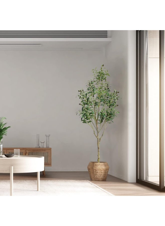 هيكسدريم شجرة زيتون اصطناعية بطول ١٦٠ سم مع أصيص أسود بتصميم جذاب، اجعل منزلك أكثر أناقة. - Image 1