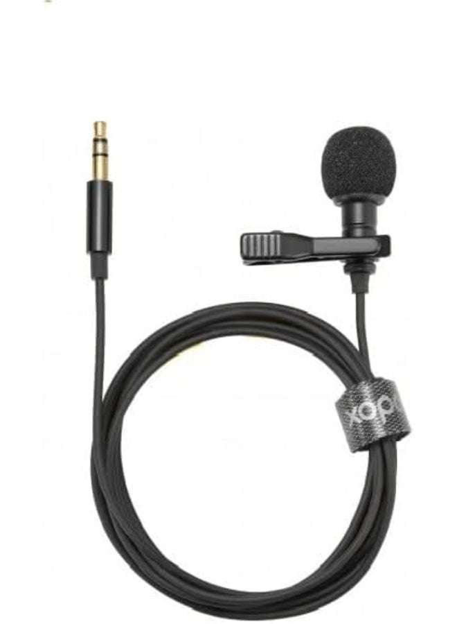 Lavalier Microphone with Omnidirectional Mic & Metal Clip – 3.5mm AUX Lapel Mic for Smartphones, Cameras & Laptops – Black - Image 2