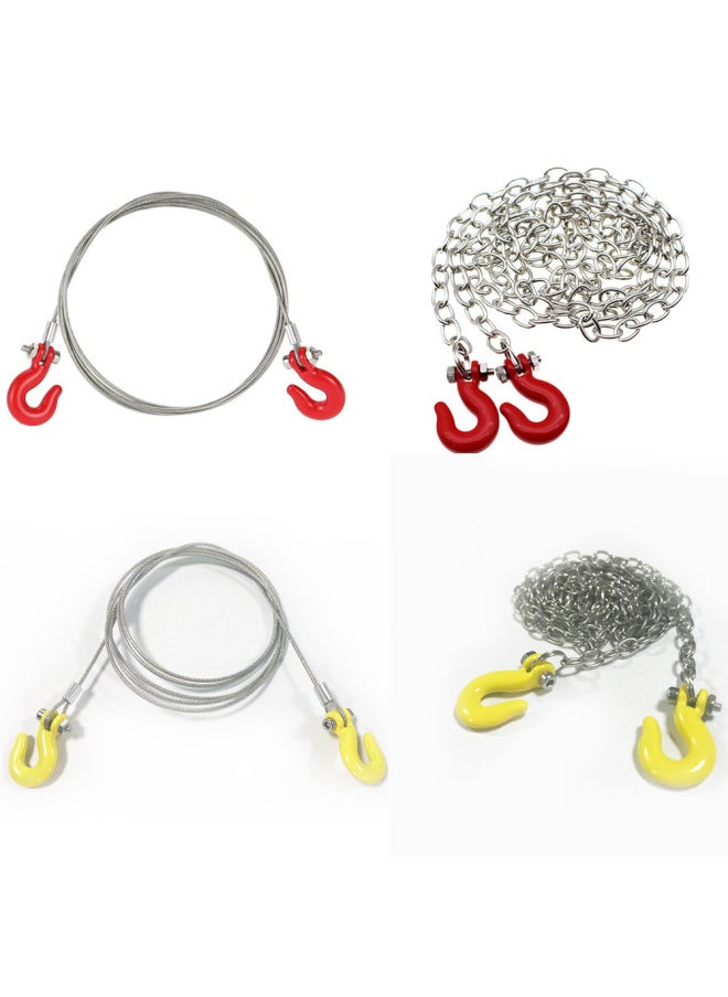 null - 1/10 Simulation Climber TRX-4 Axial SCX10 90046 D90 Trailer Chain Wire Hook-Color:yellow Wire Hook - Image 1