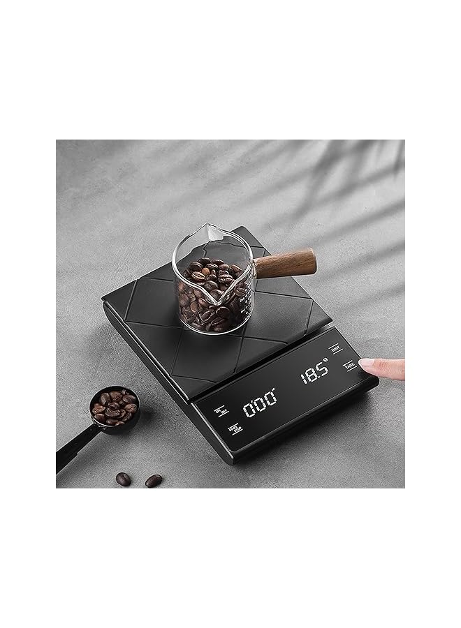 promass Coffee Scale with Timer 3kg/0.1g Coffee Espresso Scale with Timer High Precision Espresso Scale Multifunctional Digital Kitchen Food Scale - Image 1