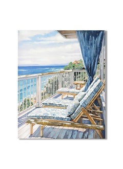 Rabat Ocean Side Serenity Canvas Wall Art Calming Seaside View Canvas Painting Perfect For Home Office Bedroom Living Room Decor Adds Tranquility And Natural Beauty80X100X3Cm
