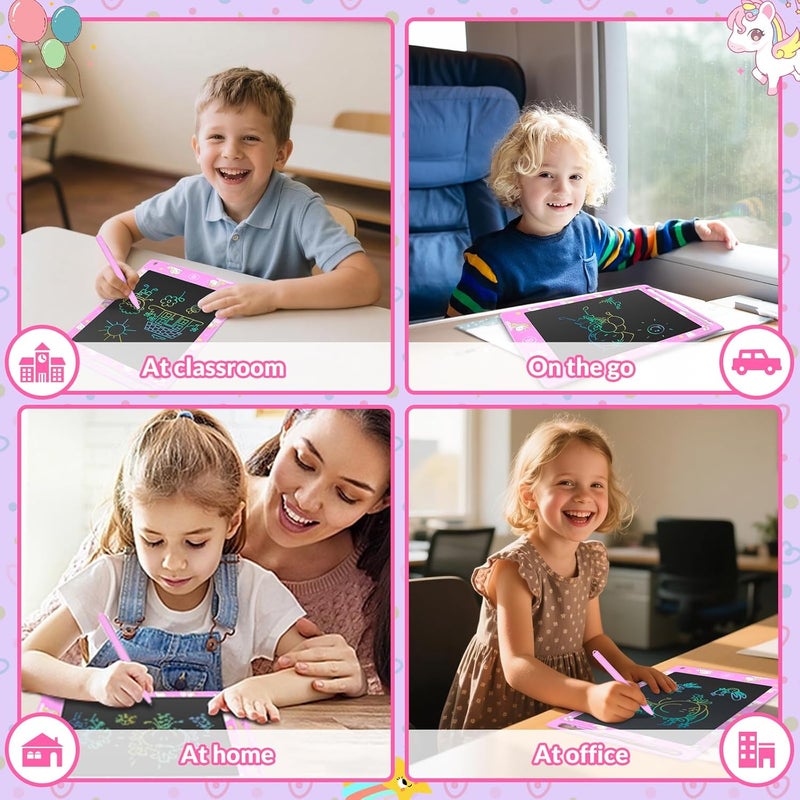 LCD Writing Tablet 8.5 Inch Electronic Writing Drawing Pads Portable Doodle Board Gifts for Kids Toys for Girls Pink - Image 5