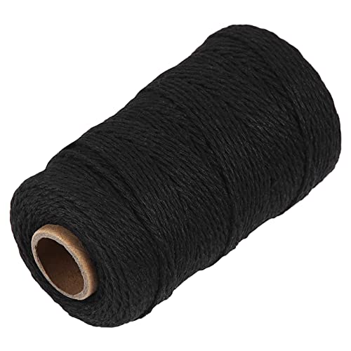 Ohtomber Black Natural Cotton Craft String - Ohtomber 328 Feet 2MM Bakers Twine for DIY Crafts and Gift Wrapping - Image 1