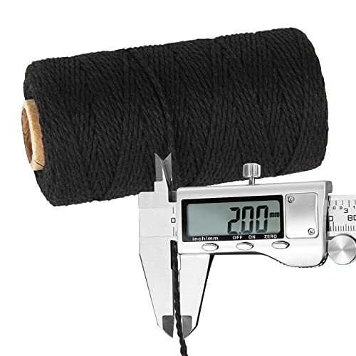Ohtomber Black Natural Cotton Craft String - Ohtomber 328 Feet 2MM Bakers Twine for DIY Crafts and Gift Wrapping - Image 2