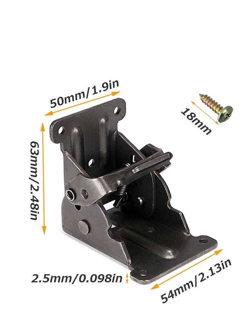 Y&D 4 Pieces Table Leg Folding Bracket, Lock Extension Bracket for Bed Bronze Steel Hinges, 90 Degree Support with Screws (Black)  - Image 5