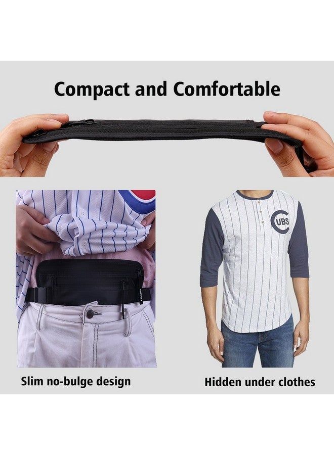 LANNEY Travel Money Belt RFID Blocking Waist Wallet Waterproof Hidden Stash for Men Women, Under Clothes Passport Holder with 10 Credit Card Sleeves, Black - Image 3