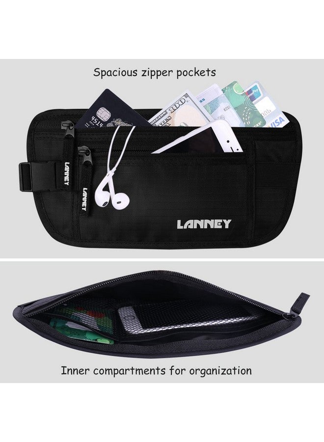 LANNEY Travel Money Belt RFID Blocking Waist Wallet Waterproof Hidden Stash for Men Women, Under Clothes Passport Holder with 10 Credit Card Sleeves, Black - Image 4