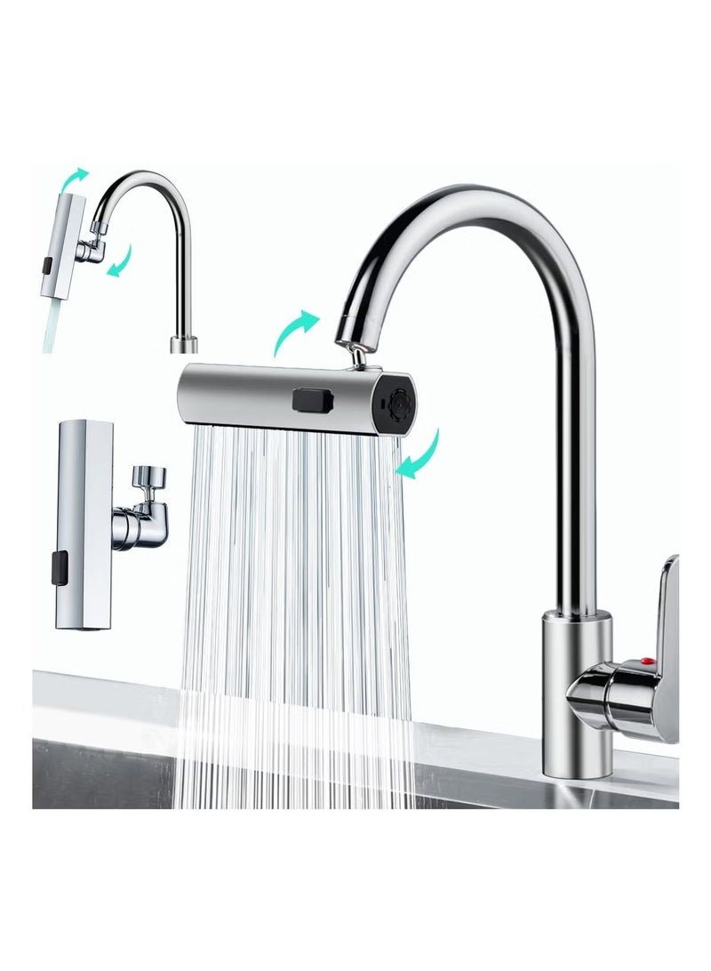 Sakina Universal Multi-Function Water Faucet Head ,Water Faucet Head Replacement,3-in-1Kitchen Sink Tap Head,Water Taps Head,Swivel Faucet Head, Kitchen Faucet Head with 3-Speed Waterfall Flow, Rotatable Spray Head & Splash-Proof Design - Durable ABS Material, Easy Installation for Kitchen Sink & Bathroom Basin, Faucet Water Filter - Image 2