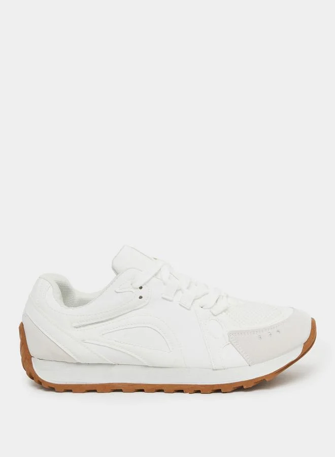 ستايلي Styli Panelled Lace Up Sneakers