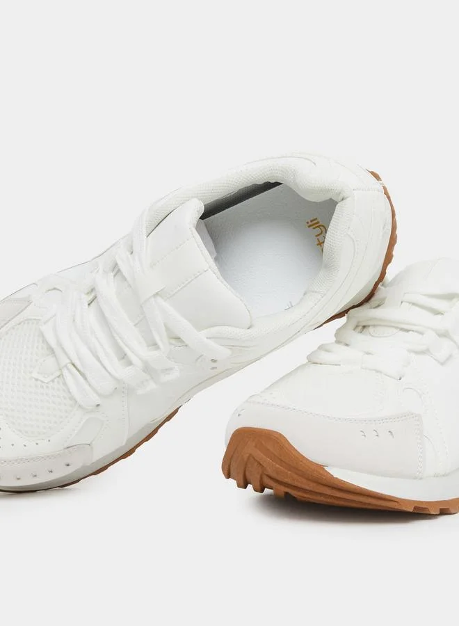 ستايلي Styli Panelled Lace Up Sneakers