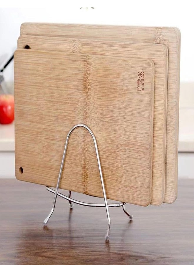 UtySty 2 Pack Cutting Board Rack Stainless Steel Wire Type Cutting Board Holder Stand Organizer Storage for Wooden Cutting Boards Bamboo Chopping Board Pot Cover Pan Lid Countertop Kitchen - Image 5