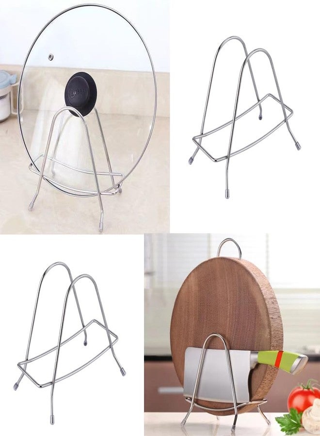 UtySty 2 Pack Cutting Board Rack Stainless Steel Wire Type Cutting Board Holder Stand Organizer Storage for Wooden Cutting Boards Bamboo Chopping Board Pot Cover Pan Lid Countertop Kitchen - Image 4