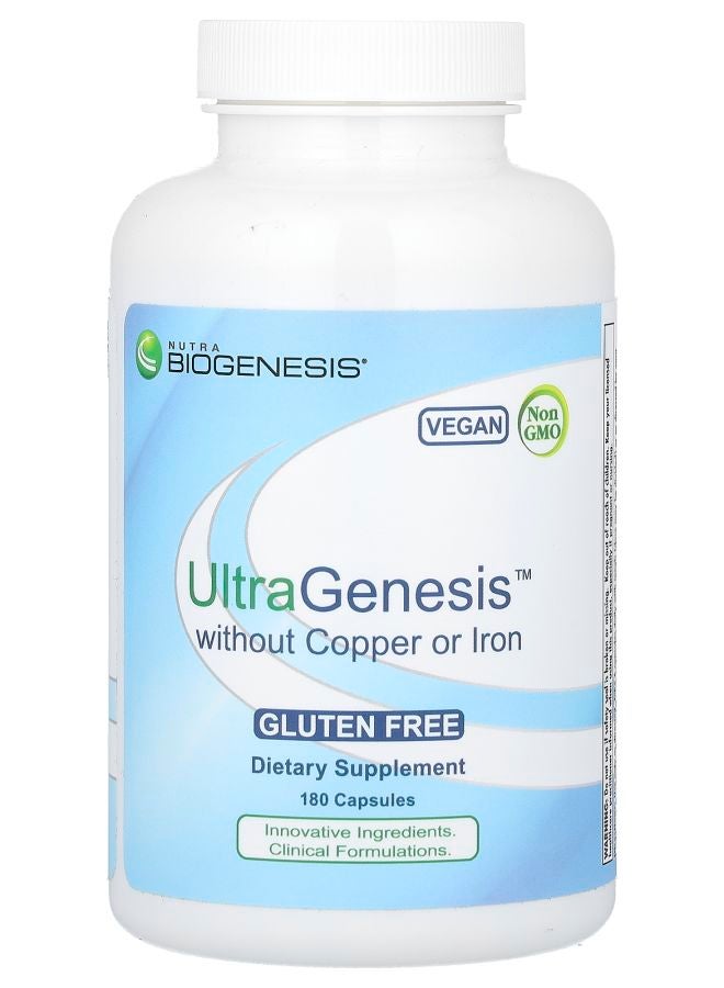 Nutra BioGenesis UltraGenesis Without Copper or Iron 180 Capsules