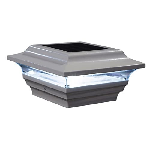 Classy Caps SL211W 4x4 Imperial Solar Post Cap, White – High-Performance LED Lights, Durable Cast Aluminum, Warm and Cool Light Modes, Fits 4"x4" or 3.5"x3.5" Posts, Ideal for Decks, Fences - Image 1