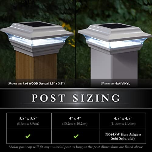 Classy Caps SL211W 4x4 Imperial Solar Post Cap, White – High-Performance LED Lights, Durable Cast Aluminum, Warm and Cool Light Modes, Fits 4"x4" or 3.5"x3.5" Posts, Ideal for Decks, Fences - Image 3