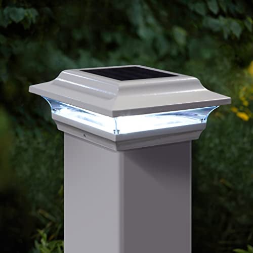 Classy Caps SL211W 4x4 Imperial Solar Post Cap, White – High-Performance LED Lights, Durable Cast Aluminum, Warm and Cool Light Modes, Fits 4"x4" or 3.5"x3.5" Posts, Ideal for Decks, Fences - Image 2