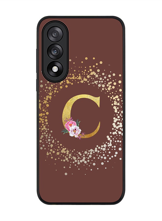 Stylizedd For OnePlus Nord 5 / Ace 5 Ultra Case,Slim fit Camera Protection, Shockproof Thin Phone cover  - Custom Monogram Floral - C  (Brown )