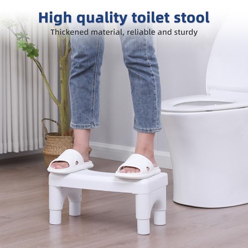 JFMkaer Poop Stool Toilet Stool White Adults for Bathroom, 5.9"" to 8.5"" Adjustable Height Toilet Stool Squat Adult - Image 4