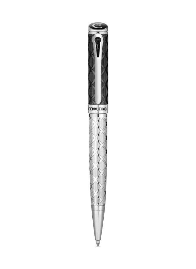 CERRUTI 1881 Mario Pen Half Ion Plated Black Diamond Pattern Signature Logo Elegant Writing  - Image 1