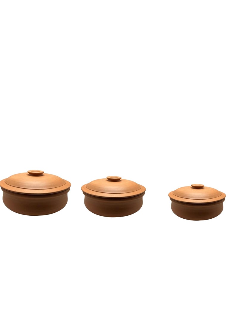 Pottery Oven Pots -3piece Different Sizes-16-20-22cm - Image 1