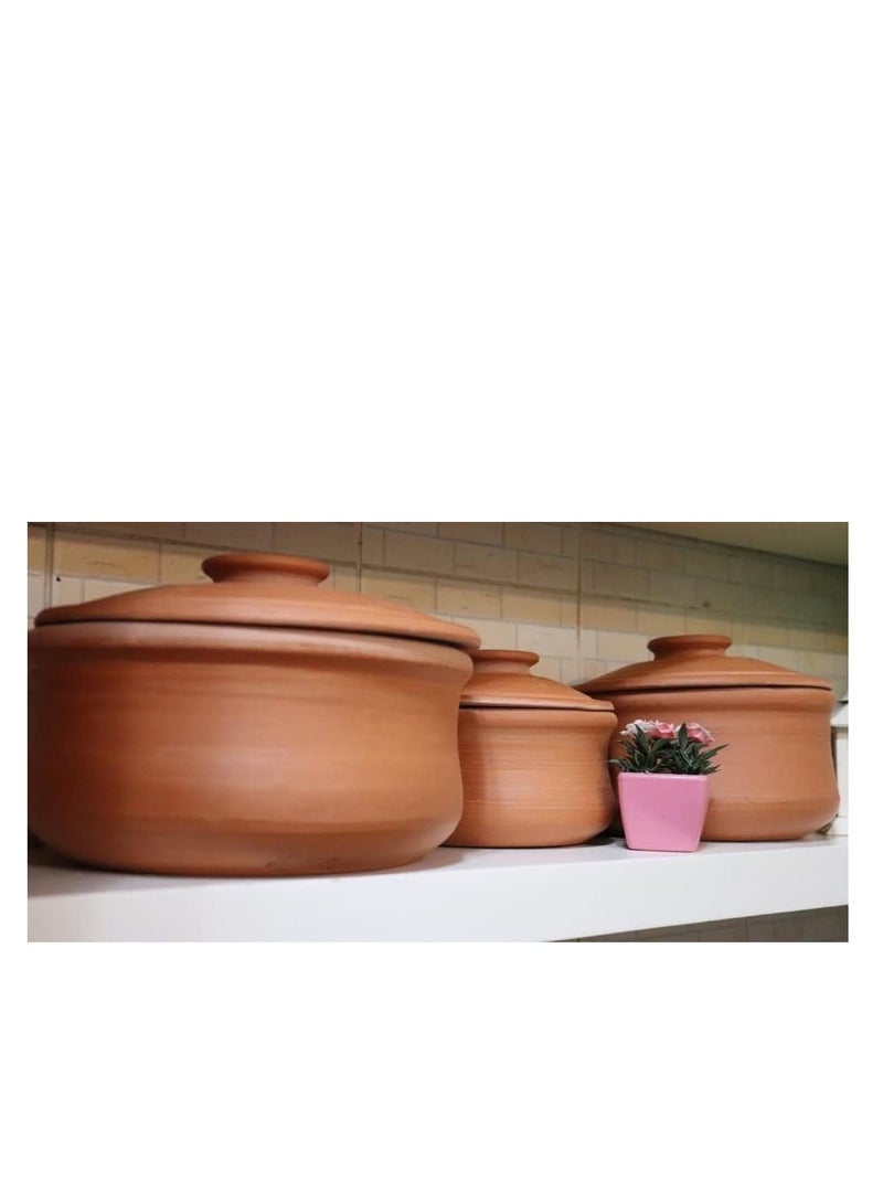Pottery Oven Pots -3piece Different Sizes-16-20-22cm - Image 5