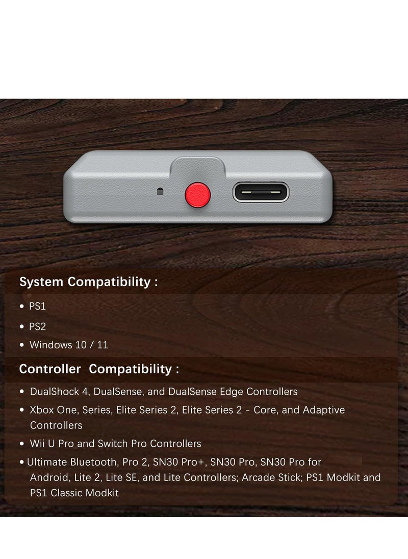 Generic Wireless Controller Adapter Receiver for PS1 PS2 / Windows 10/11, Compatible with PS5/PS4 Controller, X box Series Controller, X box One Bluetooth Controller and Switch Pro Controller  - Image 4