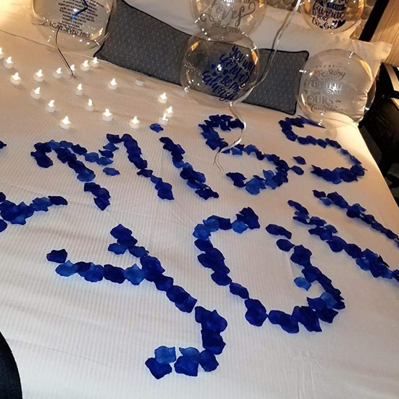 Neo LOONS 1000 Pcs Artificial Silk Rose Petals Decoration Wedding Party Color Sapphire Blue - Image 4